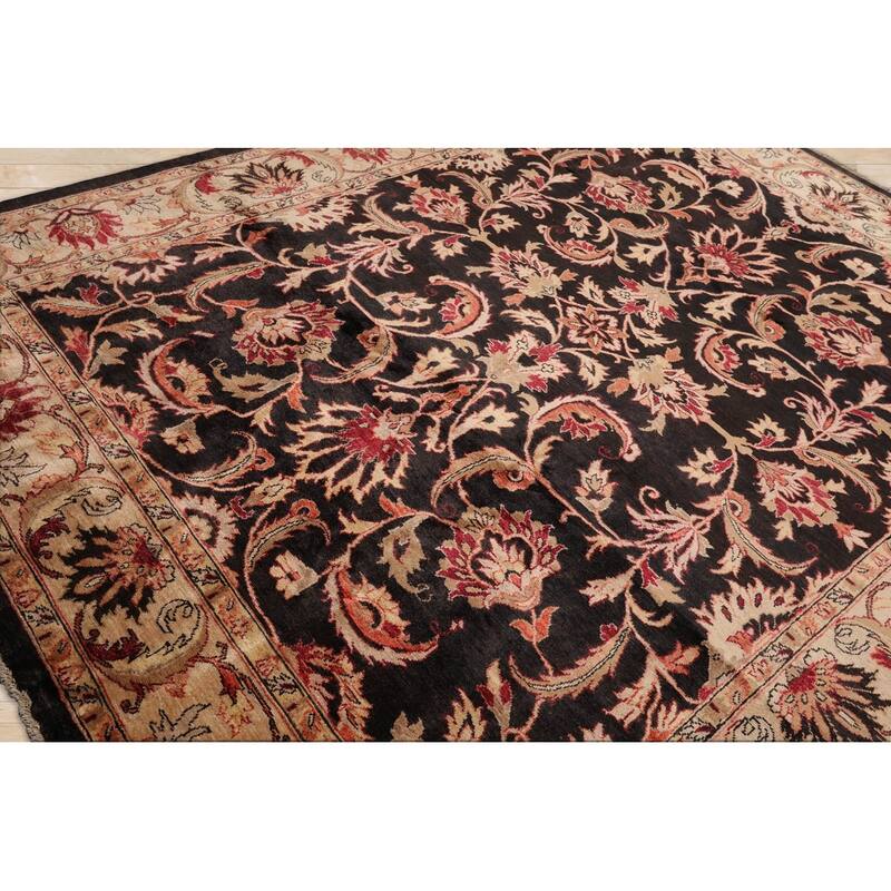Hand Knotted Peshawar Charcoal 100% Wool Traditional Oriental Area Rug - 7' 10'' x 9' 11''