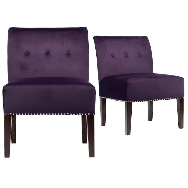 Samantha Indoor Living Room Velvet Slipper Chair by Sole Designs