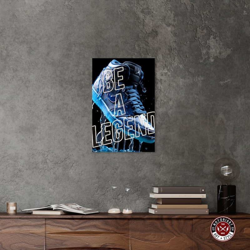 Notoriart Be A Legend Sneaker Drip Gallery Wrapped Sneaker 1 Piece Canvas Wall Art