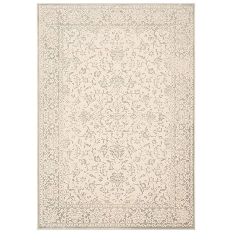 SAFAVIEH Noble Tjanka Modern Oriental Polyester Rug - 4' x 5'7" - Light Blue/Ivory - Rectangle