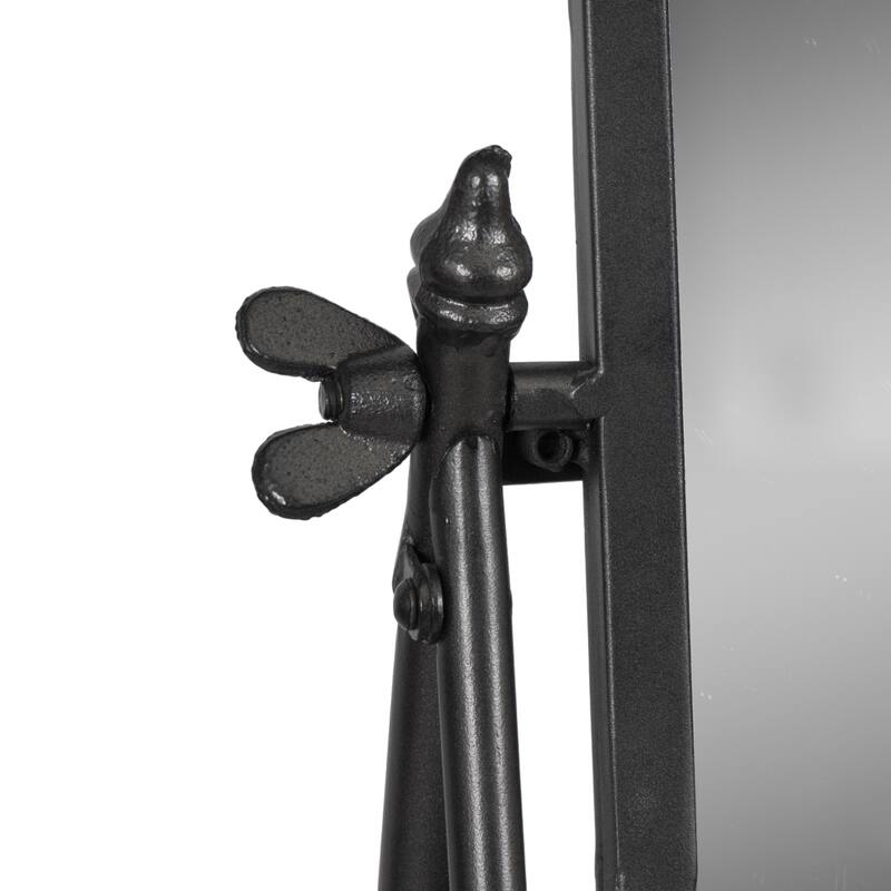 Sagebrook Home Metal Floor Mirror on Stand, 21x69, Black Iron, MDF & Reflective Glass, Home Decor Accent - 21" x 23" x 70"