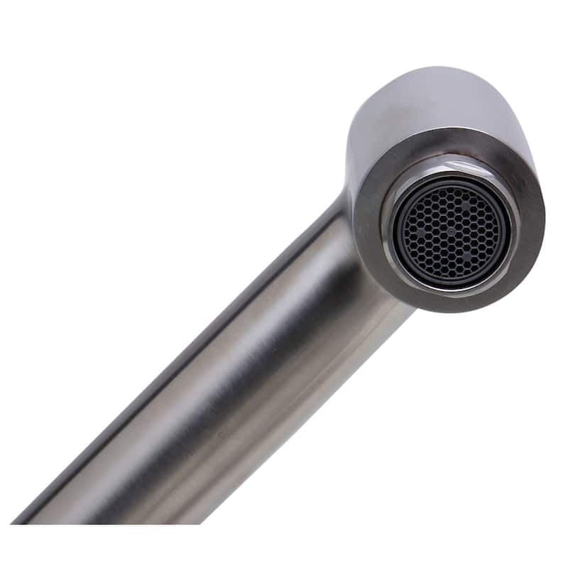 ALFI AB2038-BSS Brushed Silver Stainless Steel 12-inch Retractable Single-hole Kitchen Faucet