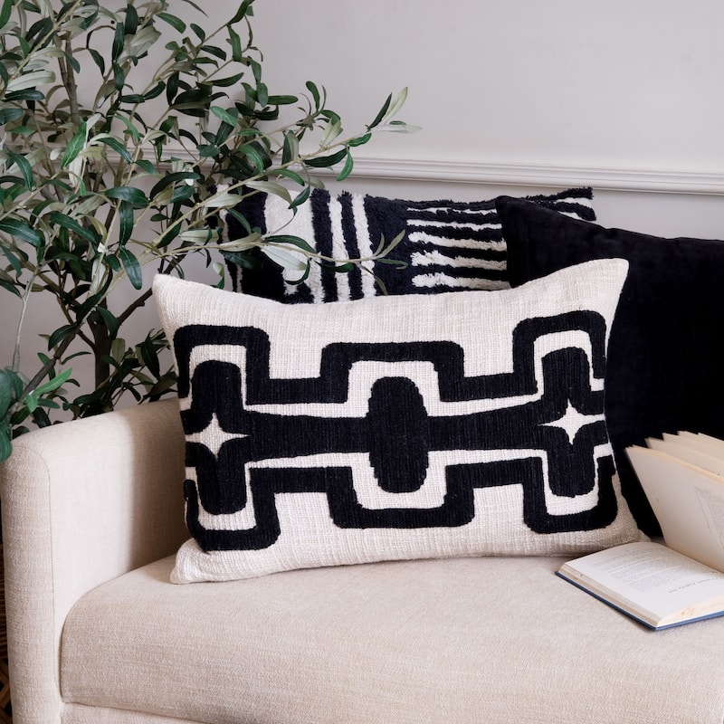 Sevita Geometric Handmade Decorative Throw Pillow