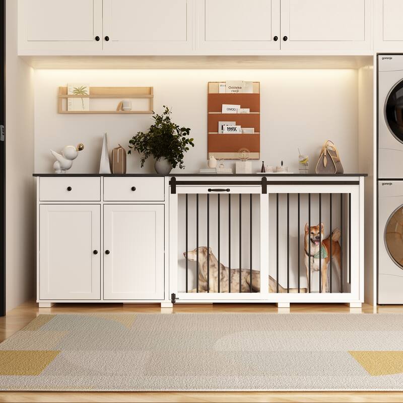 Dual-Drawer Cabinet Pet Sanctuary Contemporary Home Storage Solution