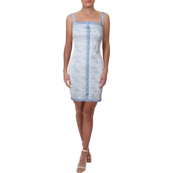 Guess Womens Sundress Chambray Lace