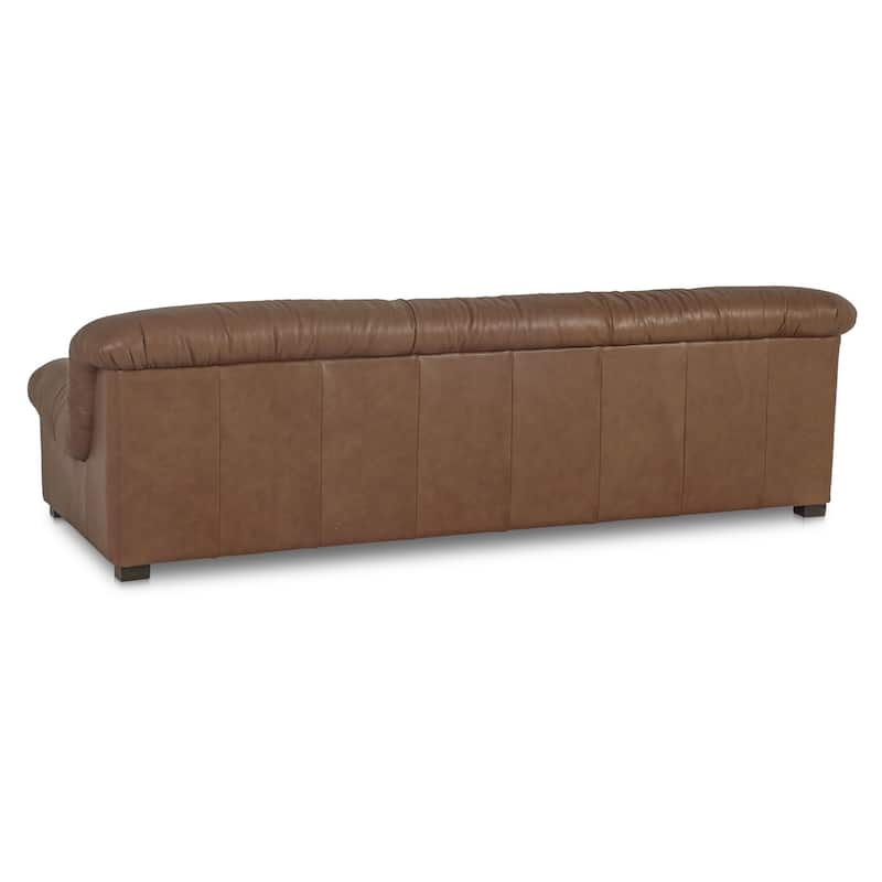 NADAAL STUDIOS Zarek Sofa, Oversized Postmodern Form in Top Grain Leather with Feather-Filled Cushions, Tan