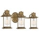 preview thumbnail 3 of 6, Quoizel Riggs Weathered Brass 3-light Dimmable Steel Bath Light