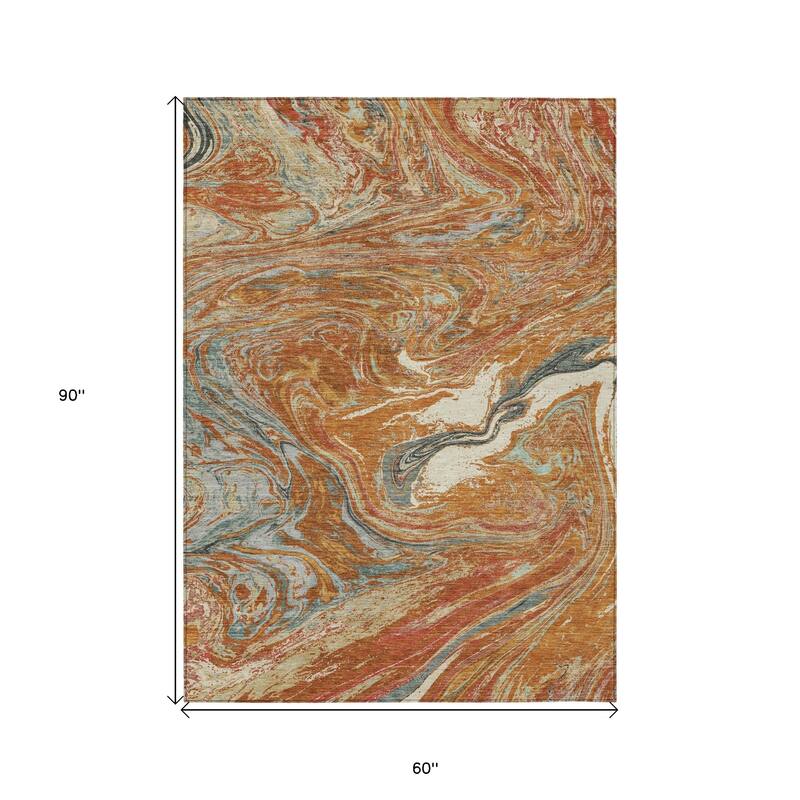 HomeRoots Abstract Transitional Rectangle Outdoor Rug