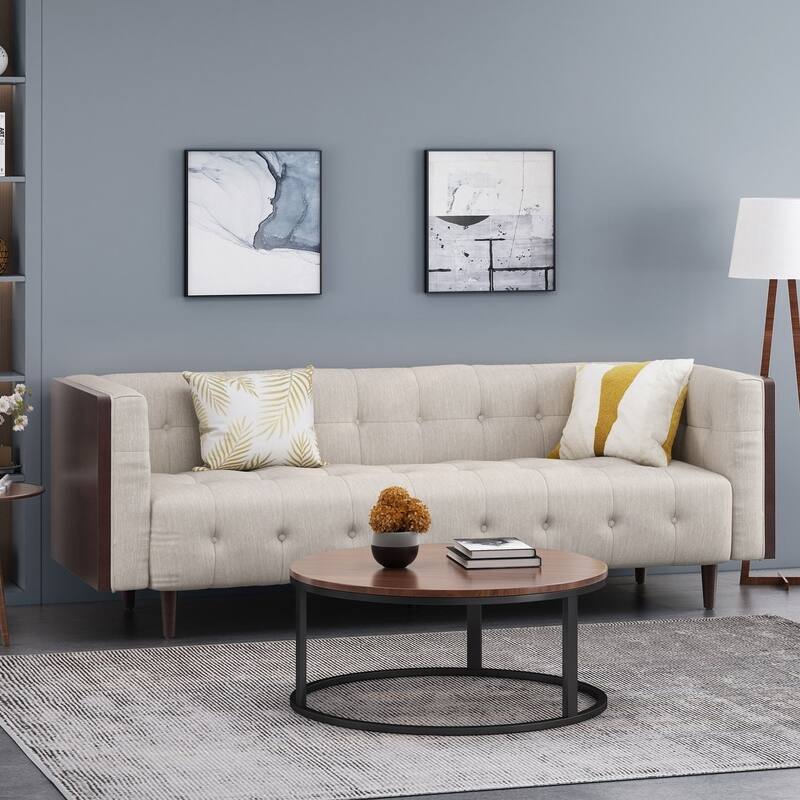 Contemporary Design Button-Tufted Upholstered Sofa