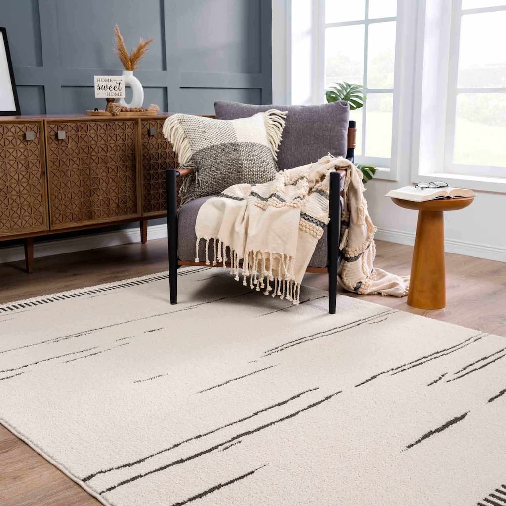 Hauteloom Munich Modern Farmhouse Bohemian Neutral Area Rug