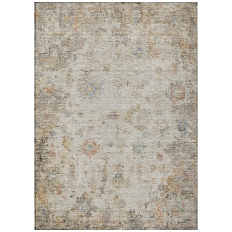 Machine Washable Indoor/ Outdoor Vintage Traditional Chantille Rug