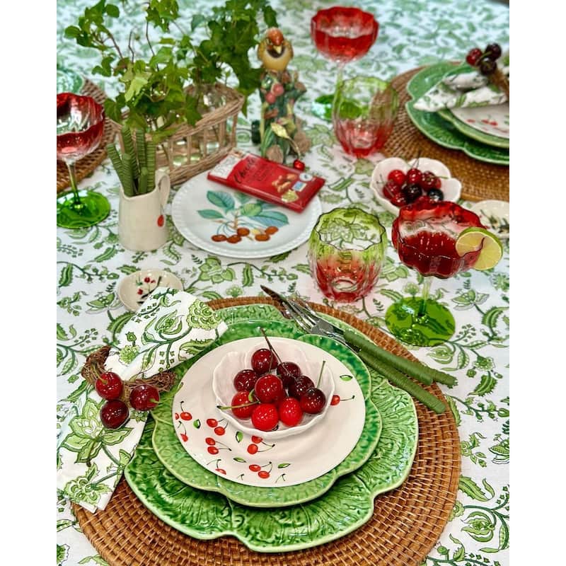 Green table Napkins - Set of 4 floral chintz