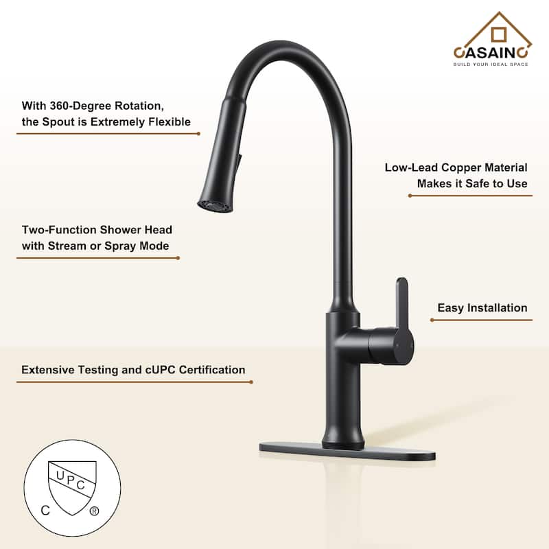 Single Handle Pull Down Sprayer Kitchen Faucet