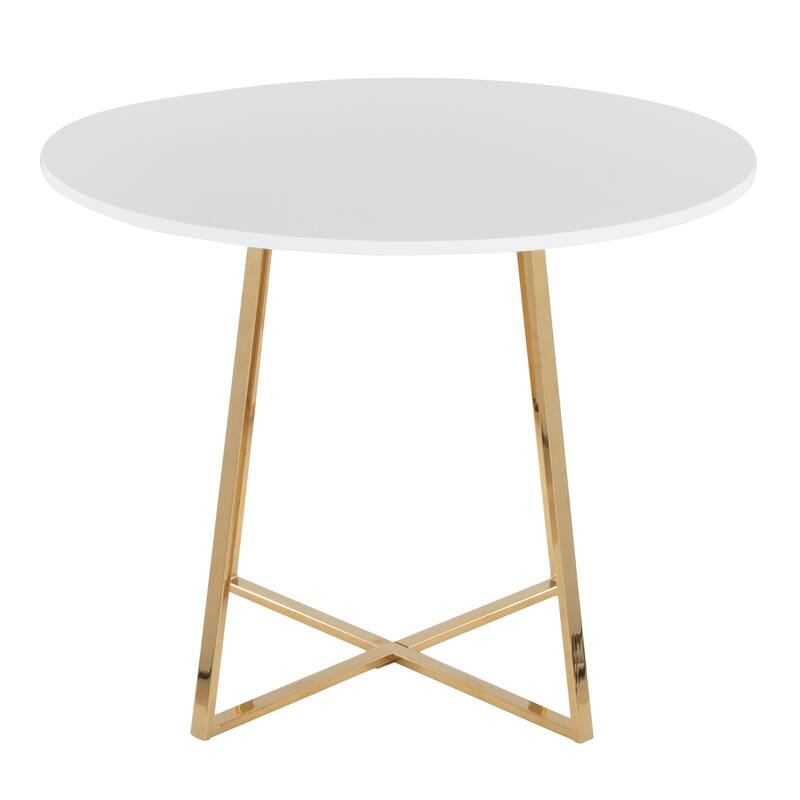 Porch & Den Pugo Canary Dining Table with Metal Trestle Base