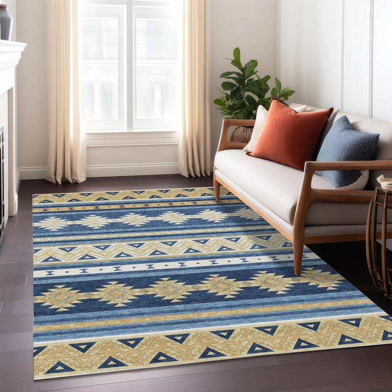 Machine Washable Indoor/ Outdoor Global Heston Chantille Rug