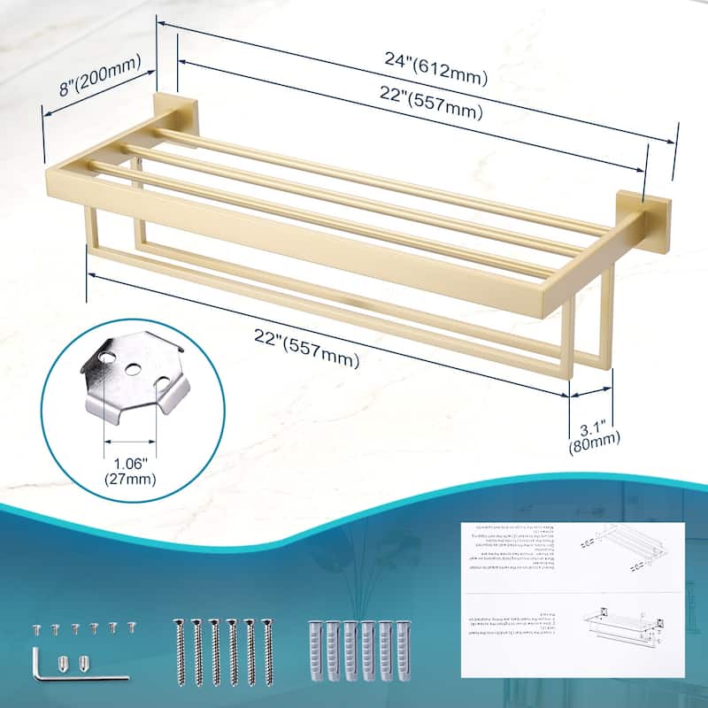 WOWOW 2-Tier Stainless Steel Bath Towel Rack