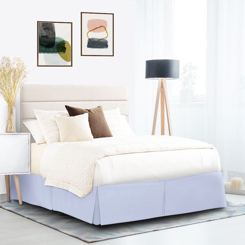 Nestl Pleated 14 inch Tailored Drop Bed Skirt - Soft Double Brushed Premium Microfiber Ruffle Bed Skirt - California King - Ice Blue