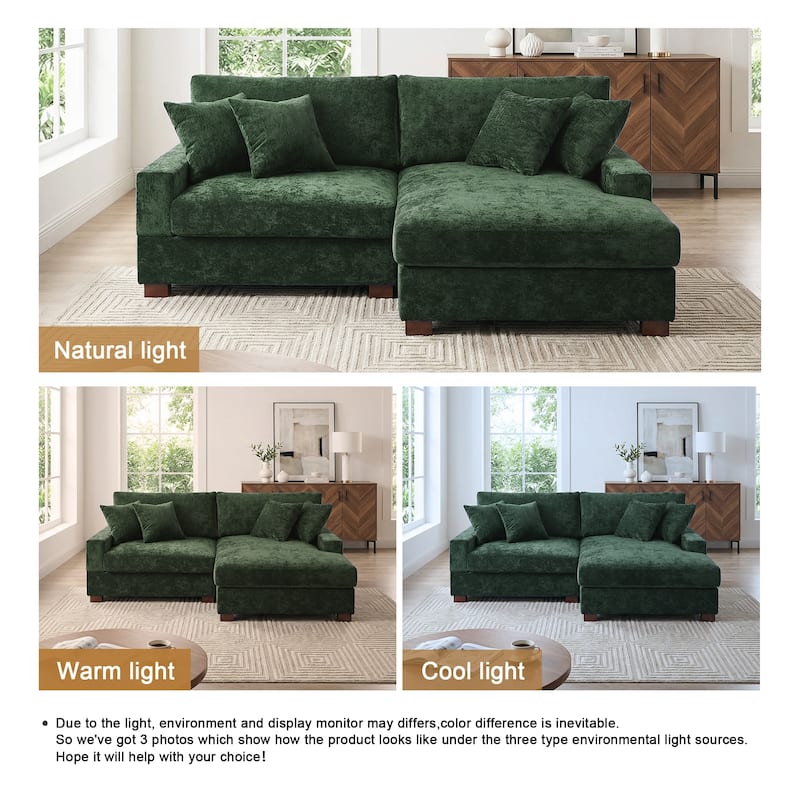 Oversized Modern Chenille Modular Sectional Sofa with Chaise