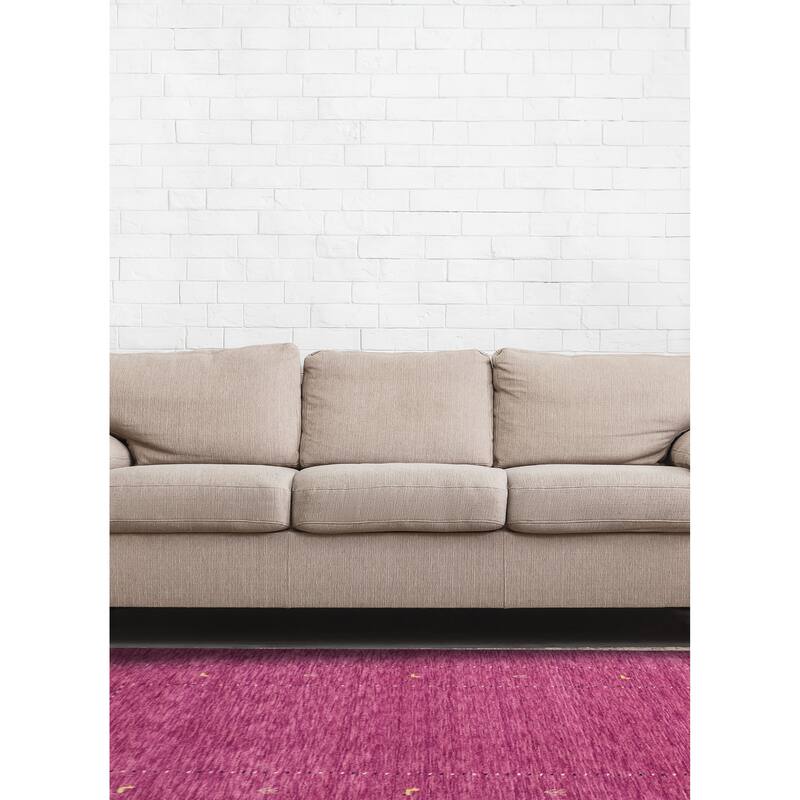 ECARPETGALLERY Hand Loomed Kashkuli Gabbeh Dark Magenta Wool Rug - 5'0 x 7'9
