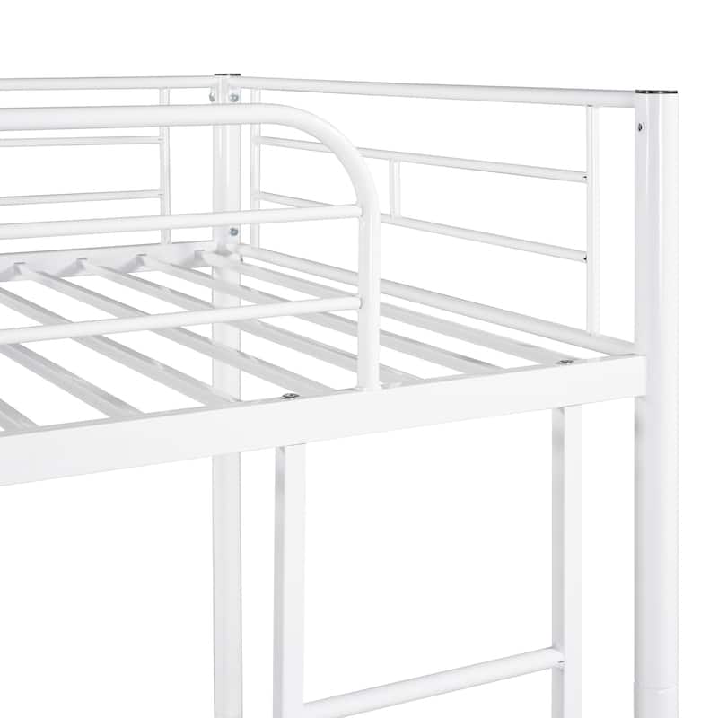 Twin Iron Bunk Bed with Guardrails