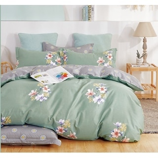 Shop Kaufmann 100 Cotton Lily Reversible Comforter Set Green On Sale Overstock 32144465