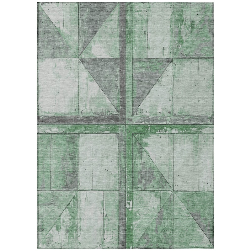 HomeRoots Geometric Transitional Rectangle Outdoor Rug