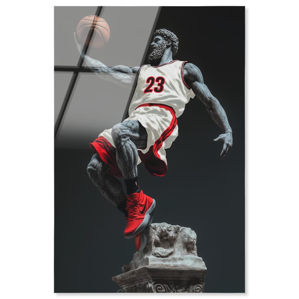 Basketball White Uniform Acrylic by Art Remedy, Ready to Hang