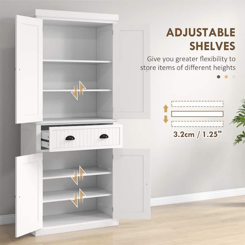 72" Kitchen Pantry,Tall Storage Cabinet,Freestanding Cupboard w/Drawer