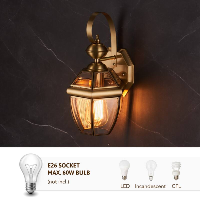 CO-Z Outdoor Wall Lantern Light Fixture - Brass
