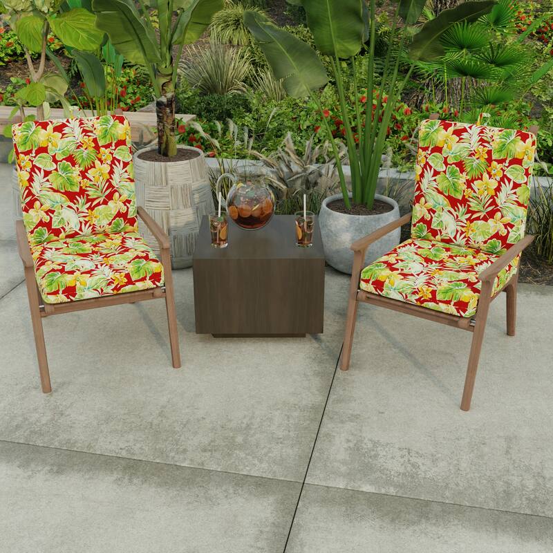 21" x 44" Outdoor Chair Cushion with Ties and Loop - 44'' L x 21'' W x 3.5'' H