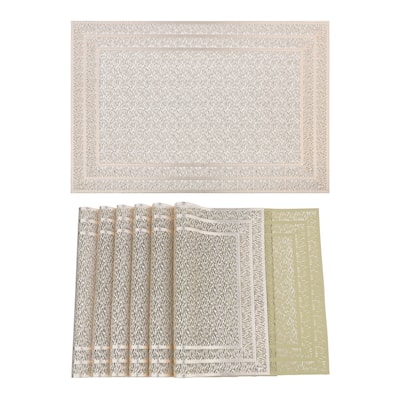 Placemats Set of 6 Trimmed Placemats for Dining Table Decor Indoor Outdoor Kitchen Table Mat - 18*12in