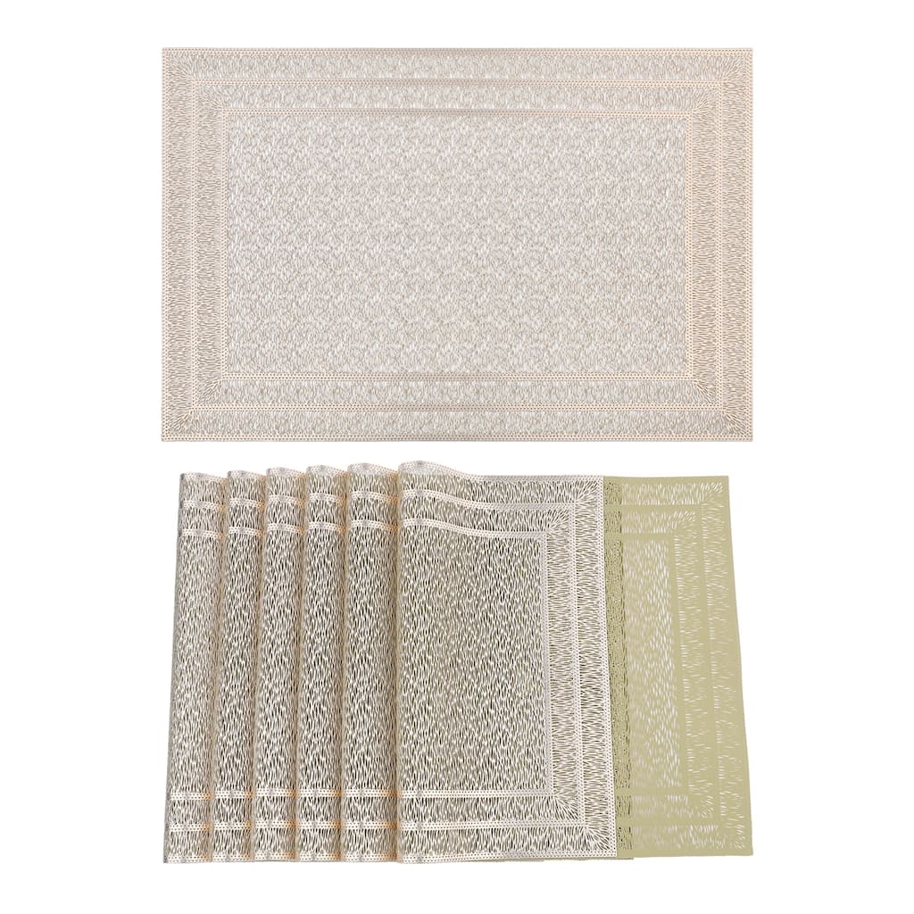 Placemats Set of 6 Trimmed Placemats for Dining Table Decor Indoor Outdoor Kitchen Table Mat - 18*12in