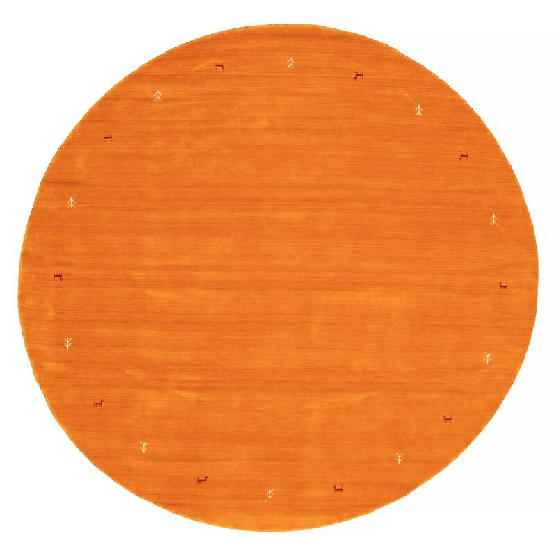 Kashkuli Gabbeh Orange Rug 8'2" x 8'2" - 8'2 x 8'2 - Light Orange - 8'2 x 8'2