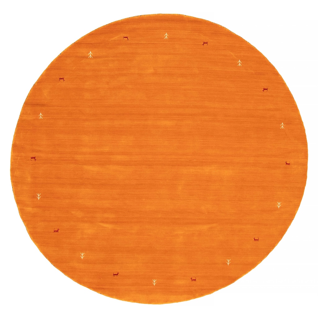 Kashkuli Gabbeh Orange Rug 8'2" x 8'2" - 8'2 x 8'2