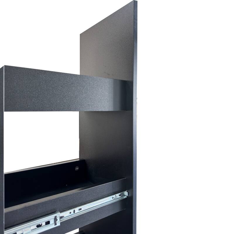 Slim Rolling Storage Cart with Wheels & Handle, Narrow Kitchen Cabinet & Spice Rack for Small Spaces