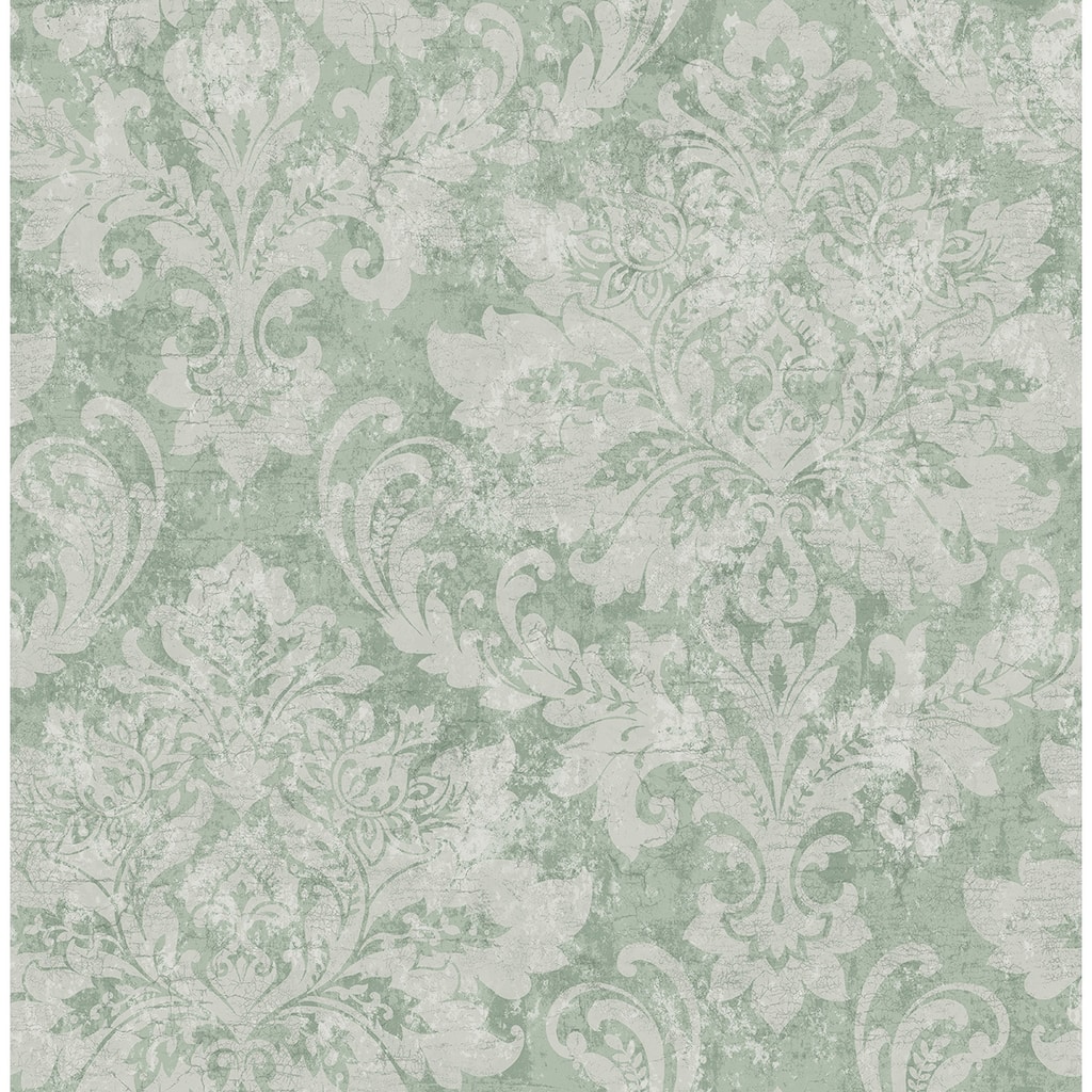 Seabrook Designs Roselyn Antique Damask Unpasted Wallpaper