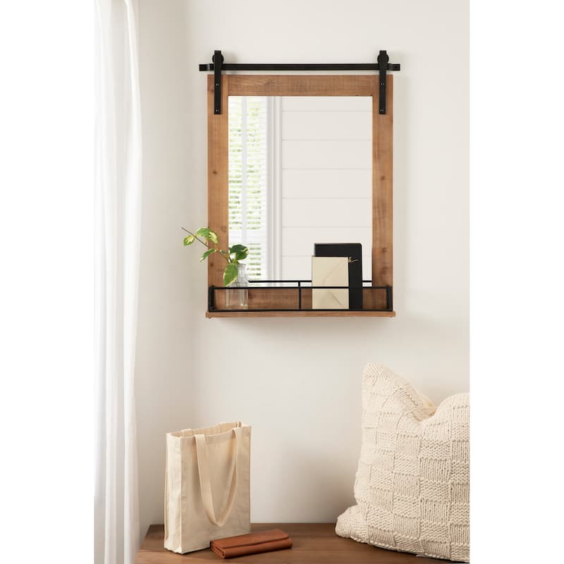 Kate and Laurel Cates Framed Wall Mirror with Shelf