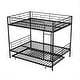 preview thumbnail 14 of 27, Full Metal Bunk Bed with Shelf and Guardrails, Black