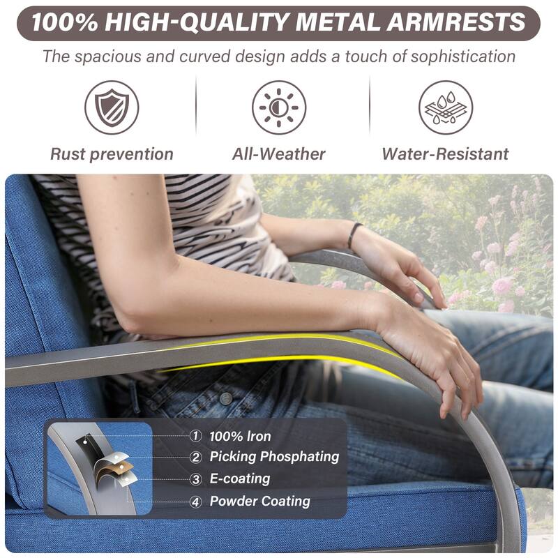 Gymojoy Industrial Style Premium Outdoor 3-Seat Rattan Sofa