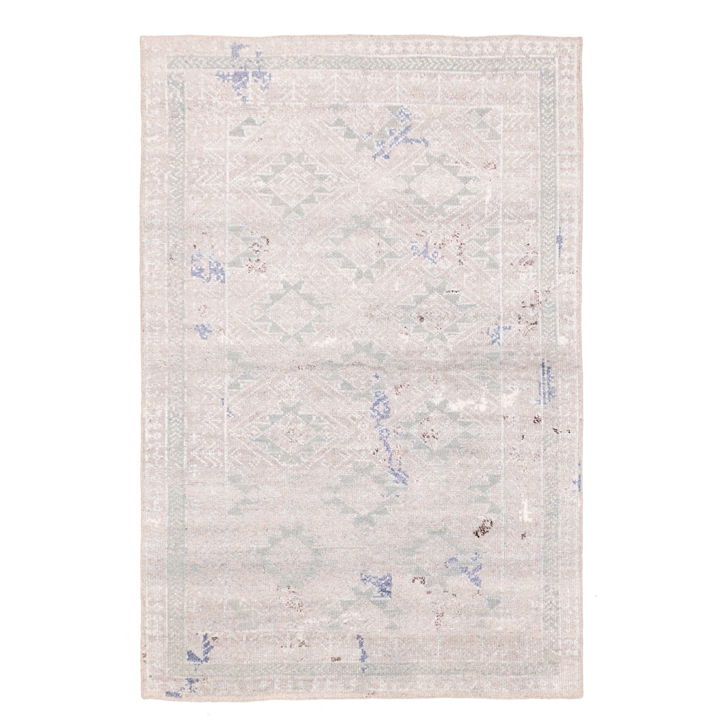 ECARPETGALLERY Hand-knotted Tangier Taupe Silk, Wool Rug - 5'2 x 7'9