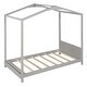 preview thumbnail 14 of 16, Whimsical House-Shaped Twin Bed with Storage, Platform Bed with Built-in Headboard and Bookrack