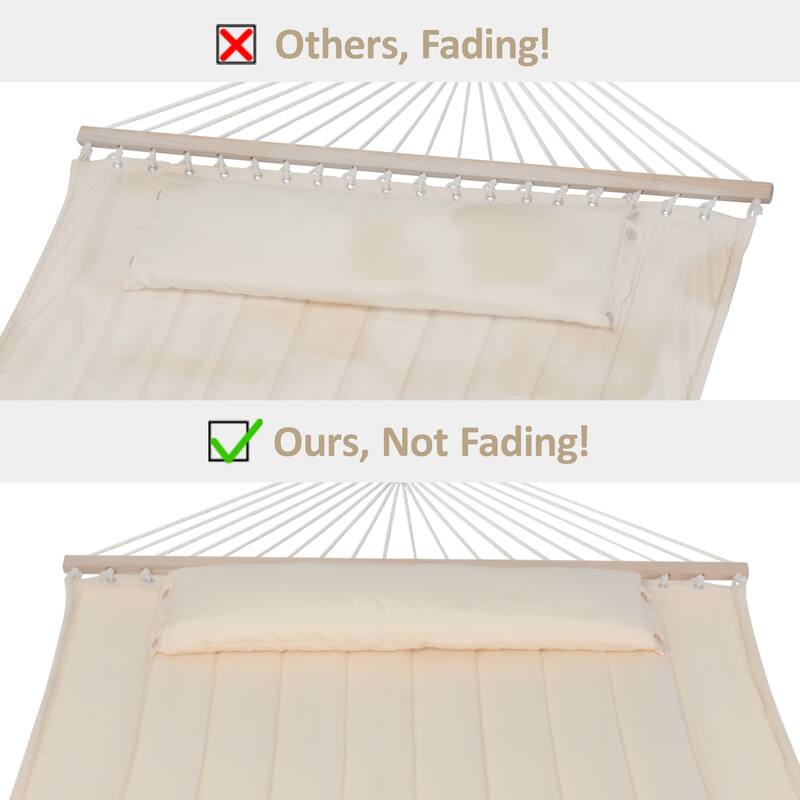 78'' Quilted 2 Person Hammock Beach Swing with Spreader Bars&Pillow - 55.1*122*1