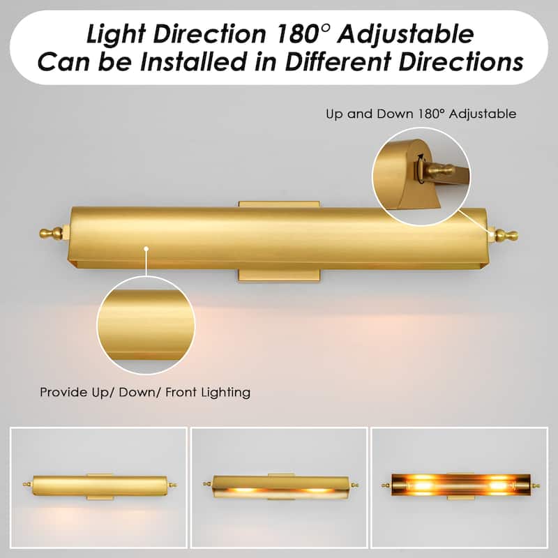 2-Light Black/Glod Modern Metal Wall Sconce with Sleek Cylindrical Design for Living Room & Bedroom