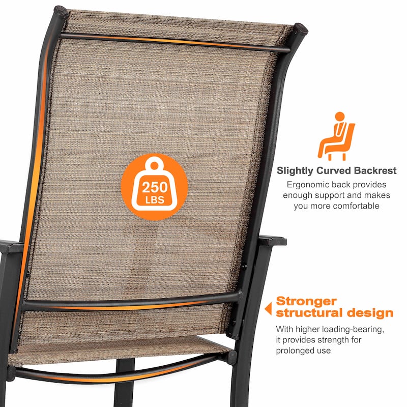 Outdoor 7-Piece Dining Set, Textilene Fabric, Powder-coated Iron Frame
