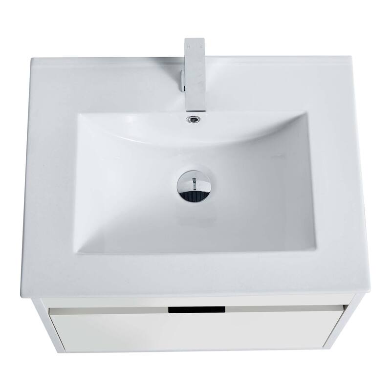 Fine Fixtures - Wall Mount Bathroom Vanity And Sink, Knob Free Design - Alpine Collection -