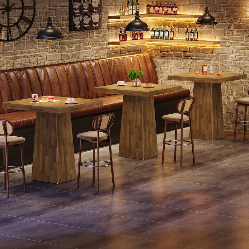 Square Bar Table 31.5 Inch Small Counter Height Pub Dining Table - 31.5" L x 31.5" W x 39.37" H