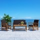 preview thumbnail 79 of 117, SAFAVIEH Fontana 4-piece Acacia Solid Wood Outdoor Conversation Patio Set