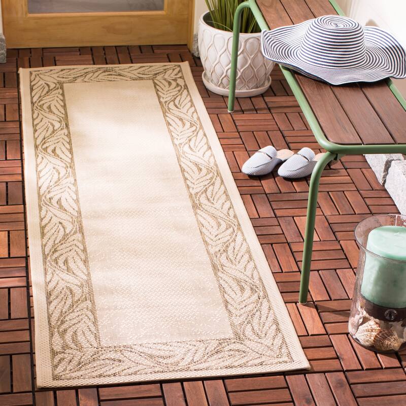 SAFAVIEH Courtyard Vesselka Indoor/ Outdoor Waterproof Patio Backyard Rug - 2'3" x 6'7" Runner - Natural/Brown