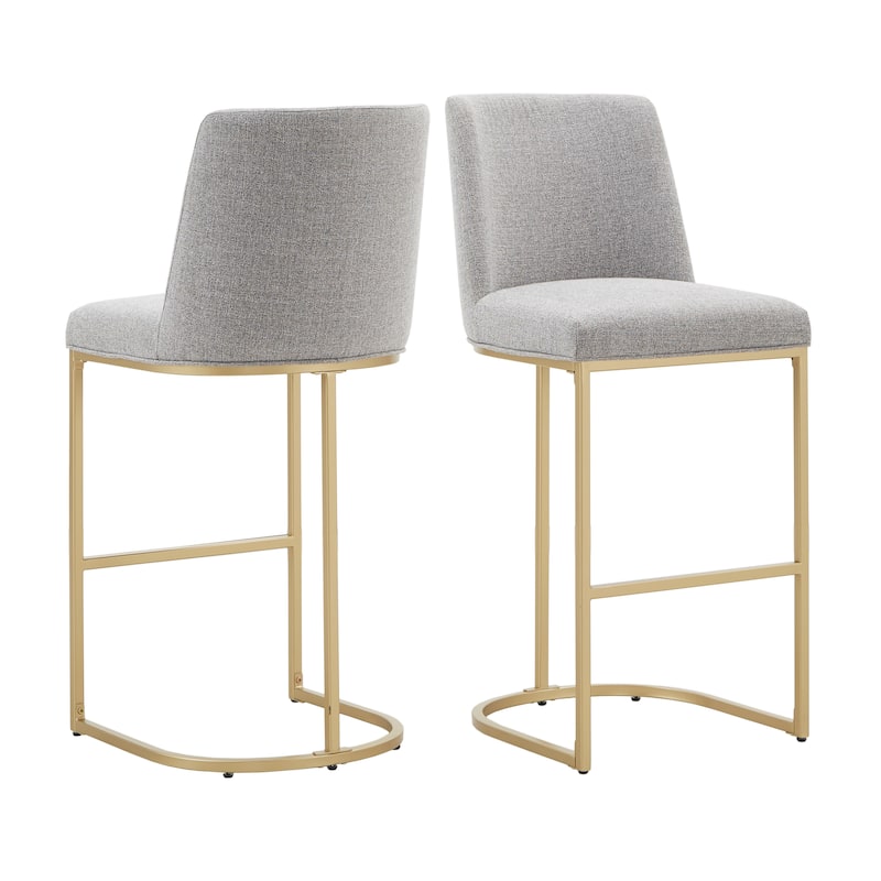 Beardsley Bar and Counter Stool (Set of 2) by iNSPIRE Q Modern - Grey - Bar Height