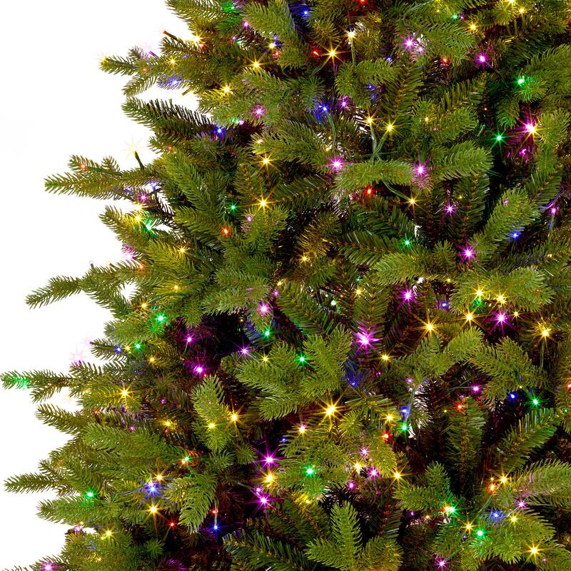 National Tree Company 7.5 ft.Pre-lit Feel Real Princeton Fraser Fir Artificial Christmas Tree with 3000 Cosmic Spectrum Lights